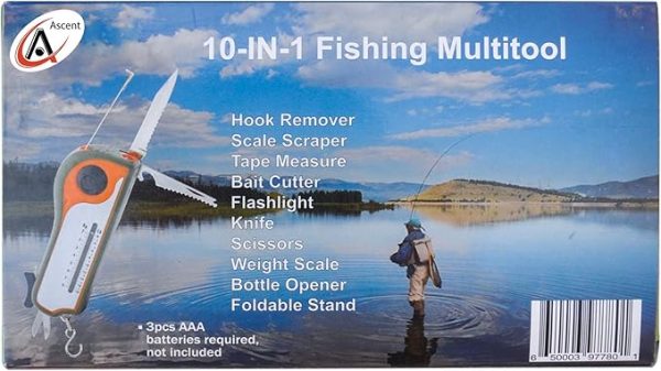 Fisherman Gift Tool Fishing Multitool - Hook Remover, Scale Scraper, Tape Measure, Bait Cutter, Flashlight, Knife, Scissors, Weight Scale, Bottle Opener, Gift Idea For Men Women Kids - Image 4