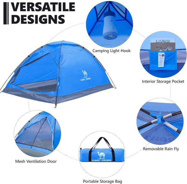 CAMEL CROWN Tents for Camping 2/3/4/5 Person Camping Dome Tent, Waterproof,Spacious, Lightweight Portable Backpacking Tent for Outdoor Camping/Hiking - Image 3