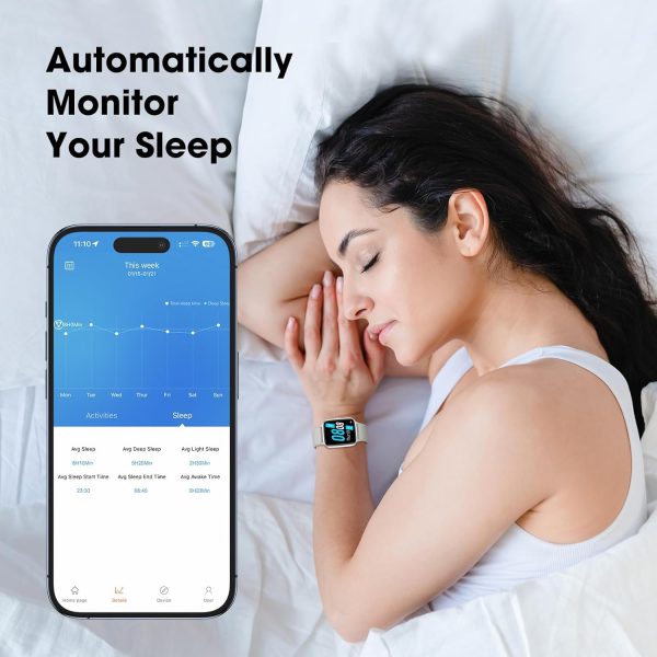 Smart Watch, 42mm Full Touchscreen Fitness Watch, Fitness Tracker with Heart Rate and Sleep Monitor, Step Calorie Counter, Swimming Waterproof Pedometer Watch for Women Men - Image 5