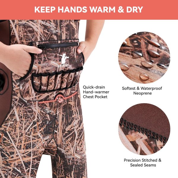 Waterfowl Hunting Waders for Women, Waterproof Duck Hunting Waders Female Insulated Neoprene Chest Wader Camo Bootfoot Wader with Boot Hanger for Fishing Breathable Hunter Waders Weighters - Image 5