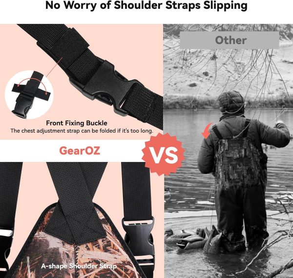 Waterfowl Hunting Waders for Women, Waterproof Duck Hunting Waders Female Insulated Neoprene Chest Wader Camo Bootfoot Wader with Boot Hanger for Fishing Breathable Hunter Waders Weighters - Image 7