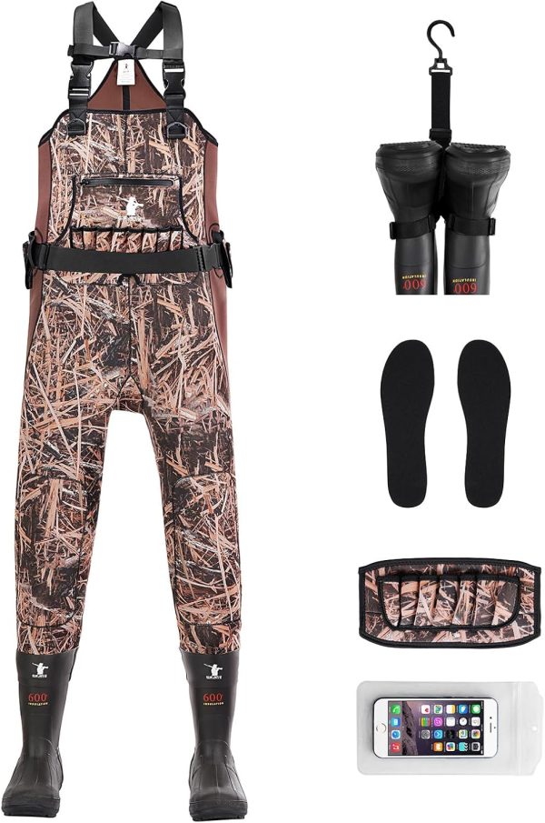 Waterfowl Hunting Waders for Women, Waterproof Duck Hunting Waders Female Insulated Neoprene Chest Wader Camo Bootfoot Wader with Boot Hanger for Fishing Breathable Hunter Waders Weighters - Image 9